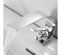 ISCBAFYX Robinet de lavabo Cascade avec Eau Chaude Froide, idéal pour l'installation d'un lavabo de Salle de Bain