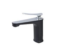 ISCBAFYX Robinet de lavabo de Salle de Bain monotrou Blanc, poignée de Salle de Bain en Laiton, Robinet de Salle de Bain, Grand Noir, Chrome (Nero)