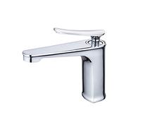 ISCBAFYX Robinet de lavabo de Salle de Bain monotrou Blanc, poignée de Salle de Bain en Laiton, Robinet de Salle de Bain, Grand Noir, chromé (Cromo)