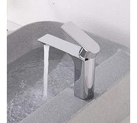 ISCBAFYX Robinet de lavabo entièrement en cuivre pour lavabo de Salle de Bain, mélangeur d'eau Chaude Froide avec Construction Installation Facile, idéal pour la Mise à Niveau du lavabo Un