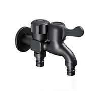 ISCBAFYX Robinet de Machine à Laver Noir Un en Deux Sorties Double Adaptateur pour Sortie de Cuisine Salle de Bain 1/2 Pouce, A(Noir A)