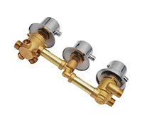 ISCBAFYX Robinet mitigeur de Douche en Laiton à 5 Voies amélioré, contrôle thermostatique avec inverseur G1/2, Double poignée, épaissi pour Cabine, Cartouche