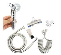 ISCBAFYX sans Presse ABS Toilette à Main Bidet pommeau de Douche Robinet Kit de Douche T Valve WC Salle de Bain pulvérisateur Support de Robinet Tuyau d'eau (Paquet 9)