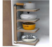 ISCBAFYX Support Organisateur d'armoire de Cuisine, Rangement réglable Robuste pour casseroles poêles, Gain de Place sous Solution