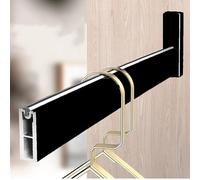 ISCBAFYX Tringle à vêtements Robuste avec Support Central en métal pour Tringle de Placard, Support d'éère, Porte-Manteaux, Rail de Suspension Mural Noir (65 cm)