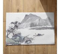 Isdreem Tapis de Bain Absorbant Antidérapant Paillasson Drole Peinture À L'Encre Chine, Paysage Porte D'Entree Interieur Et Extérieur Lot Salle Séchage Rapide 50x80cm