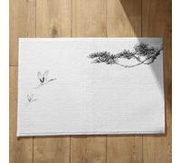 Isdreem Tapis de Bain Absorbant Sechage Rapide Paillasson Naturel Peinture À L'Encre Chine, Paysage Professionnel Entrée Paillassons Antidérapants Noir Et Blanc, 50x80cm