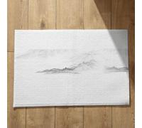Isdreem Tapis de Bain Carré Paillasson XXL Peinture À L'Encre Chine, Paysage Cuisine Lavable D'Entrée sur Mesure Tapis Absorbants Noir Et Blanc, 40x60cm