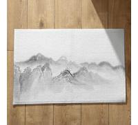 Isdreem Tapis de Bain Fun D'Entrée Absorbant Peinture À L'Encre Chine, Paysage Cuisine Peu Long Ultra Séchage Rapide 50x80cm