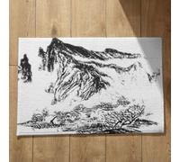 Isdreem Tapis de Bain Ultra Absorbante Paillasson D'Entree Peinture À L'Encre Chine, Paysage Cuisine Long Lavable Attrape Poussière Surface Flanelle Douce 40x60cm