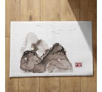 Isdreem Tapis de Bain XXL D'Entrée Personnalisé Peinture À L'Encre Chine, Paysage Grand D'Interieur Séchage Rapide 45x75cm