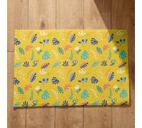 Isdreem Tapis de Cuisine Long Paillasson Manga Feuilles Dessin Animé Exterieur One Piece Motifs Personnalisables Jaune, 40x60cm