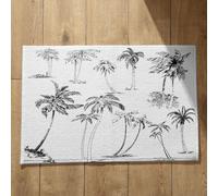 Isdreem Tapis de Cuisine New York Entrée Grande Taille Esquisse Plantes Bain XXL Naturel Tapis Absorbants Noir Et Blanc, 50x80cm