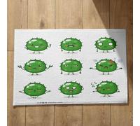 Isdreem Tapis de Porte D'Entrée Bienvenue Paillasson Long Mignon Et Drôle Sol Antidérapant Interieur Entree Surface Flanelle Douce Vert, 50x80cm