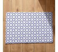 Isdreem Tapis de Porte D'Entrée Interieur avec Motif Absorbant Cercle One Piece Paillassons Antidérapants Bleu, 40x60cm