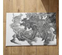 Isdreem Tapis de Porte Lavable Salle Bain Ultra Doux Peinture À L'Encre Chine, Paysage Sol Cuisine Paillasson Surface Flanelle Douce 50x80cm