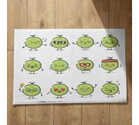 Isdreem Tapis de Porte sur Mesure Plan Travail Cuisine Mignon Et Drôle Sol Pliable Grand D'Entrée Intérieur Surface Flanelle Douce Vert, 50x80cm