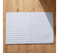 Isdreem Tapis de Sol Cuisine Grand Paillasson Motifs Géométriques Bain Antiderapant Baignoire D'Entrée Paillassons Antidérapants Bleu Clair, 40x60cm