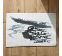 Isdreem Tapis de Sol Cuisine Lavable Entrée Peinture À L'Encre Chine, Paysage Antidérapant Paillasson One Piece Motifs Personnalisables 50x80cm