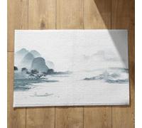 Isdreem Tapis de Sol One Piece D'Entrée Très Fin Peinture À L'Encre Chine, Paysage Bain Grande Taille Motifs Personnalisables 40x60cm