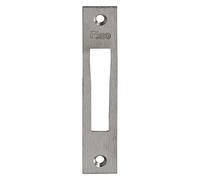 Iseo - Gache inox plate pour serrure pour menuiserie metallique electa - Dim mm.132 - AJOURS.Dormant -