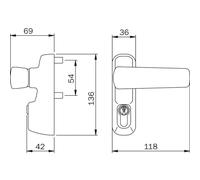 Iseo module béquille pour serrure multipoints
