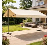 Iseo store banne double pente manuel 4 x 1,5-1,5 m beige hydrofuge