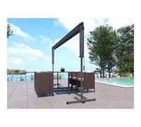 Iseo store banne double pente 4 x 3 m gris