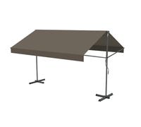 Iseo - Store banne double pente manuel 4 x 1,5/1,5 m taupe polyester
