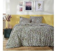 ISIA - Parure de Lit Imprimé Floral Housse de Couette 240x220cm + 2 Taies d'Oreiller