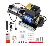 ISINEVER Treuil électrique 12 V 2041 kg / 4500lbs, treuil de moteur électrique 1,4 kW, avec corde Dyneema, télécommande radio et câble, étanche, fenêtre de câble, pour UTV, SUV, bateau, remorque