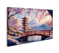 Islandburner Image sur toile Paysage japonais en fleurs de cerisier avec le mont Fuji pour les amateurs d'art Images murales Poster pour salon