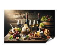 islandburner Poster XXL Nature morte Vin Fruits Fromage Image de cuisine pour la cuisine Images de qualité supérieure Impression photo