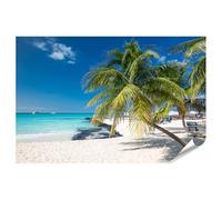 islandburner Poster XXL - Plage des Caraïbes avec palmiers et mer bleue claire - Impression photo de qualité supérieure