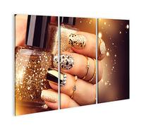 islandburner Tableau sur Toile Accessoires de Vernis à Ongles manucure doré Cadre Affiche Poster Murale Tableaux