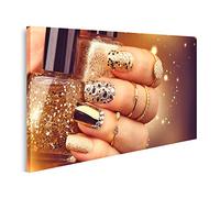 islandburner Tableau sur Toile Accessoires de Vernis à Ongles manucure doré Cadre Affiche Poster Murale Tableaux