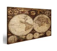 islandburner Tableau sur Toile Carte du Vieux Monde Vintage Cadre Affiche Poster Murale Tableaux