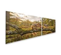 islandburner Tableau sur toile - Duo d'animaux réchauffants - Décoration murale pour salon - Pour les amoureux de la nature - 2 pièces