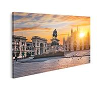 islandburner Tableau sur Toile Duomo au Lever du Soleil Milan Europe Cadre Affiche Poster Murale Tableaux