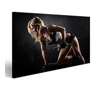 islandburner Tableau sur Toile Fitness Haltères Gym Studio Athlétique Femme Muscles Cadre Affiche Poster Murale Tableaux
