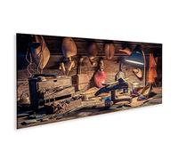 islandburner Tableau sur Toile Lieu de Travail de cordonnier Vintage avec Brosse et Chaussures Cadre Affiche Poster Murale Tableaux