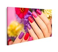 islandburner Tableau sur toile Manucure recouverte de vernis à ongles aux couleurs de la nature Cadre Affiche Poster Murale Tableaux
