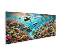 islandburner Tableau sur toile - Monde sous-marin avec tortues et récifs coralliens colorés