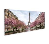 islandburner Tableau sur toile - Motif : Boulevard Paris romantique - Décoration murale pour salon - Pour les fans de voyage - Panorama