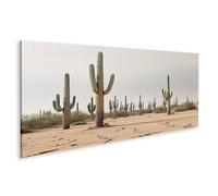 islandburner Tableau sur toile motif cactus paysage désertique pour les amoureux de la nature - Panorama
