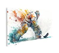 islandburner Tableau sur toile - Motif gardien de but - Aquarelle - Design coloré - Poster mural
