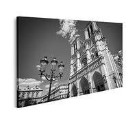 islandburner Tableau sur toile Notre Dame De Paris Noir et Blanc France pour salon, chambre à coucher, cuisine, maison, bureau, peinture murale GBHE-1Kx