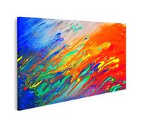 islandburner Tableau sur Toile Peinture Acrylique Abstraite Colorée Dynamique Cadre Affiche Poster Murale Tableaux