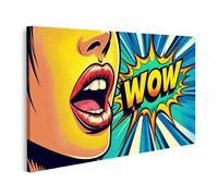 islandburner Tableau sur toile Pop Art Bouche dit « Wow » de style bande dessinée Images murales Poster