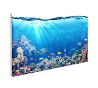 islandburner Tableau sur toile Sous l'eau avec fond d'aquarium de récifs et de poissons tropicaux Cadre Affiche Poster Murale Tableaux